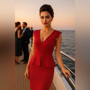 Black Halo, Size 2, Keyton/Keyteon Midi Dress